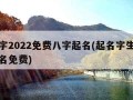 起名字2022免费八字起名(起名字生辰八字起名免费)