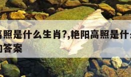 艳阳高照是什么生肖?,艳阳高照是什么生肖准确的答案