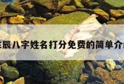 生辰八字姓名打分免费的简单介绍