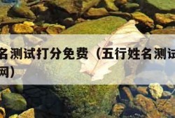 五行姓名测试打分免费（五行姓名测试打分免费大运网）