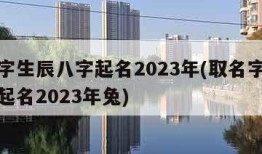 取名字生辰八字起名2023年(取名字生辰八字起名2023年兔)