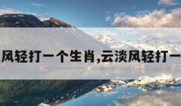 云淡风轻打一个生肖,云淡风轻打一数字