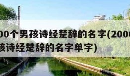 2000个男孩诗经楚辞的名字(2000个男孩诗经楚辞的名字单字)