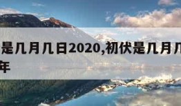 初伏是几月几日2020,初伏是几月几日2023年