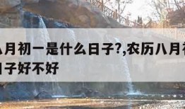 农历八月初一是什么日子?,农历八月初一是什么日子好不好