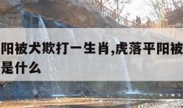 虎落平阳被犬欺打一生肖,虎落平阳被犬欺打一生肖是什么