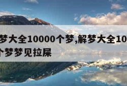 解梦大全10000个梦,解梦大全10000个梦梦见拉屎