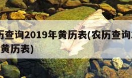 农历查询2019年黄历表(农历查询2019年黄历表)