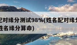 姓名配对缘分测试98%(姓名配对缘分测试98%姓名缘分算命)