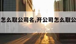 开公司怎么取公司名,开公司怎么取公司名两个字的