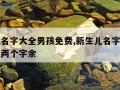 新生儿名字大全男孩免费,新生儿名字大全男孩免费两个字余