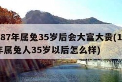 1987年属兔35岁后会大富大贵(1987年属兔人35岁以后怎么样)