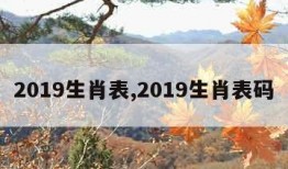 2019生肖表,2019生肖表码