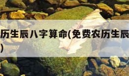 免费农历生辰八字算命(免费农历生辰八字算命排盘)