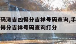 手机号码测吉凶得分吉祥号码查询,手机号码测吉凶得分吉祥号码查询打分