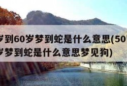 50岁到60岁梦到蛇是什么意思(50岁到60岁梦到蛇是什么意思梦见狗)