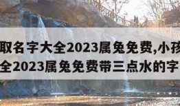 小孩取名字大全2023属兔免费,小孩取名字大全2023属兔免费带三点水的字