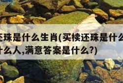 买椟还珠是什么生肖(买椟还珠是什么生肖,代表什么人,满意答案是什么?)