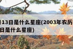 9月13日是什么星座(2003年农历9月13日是什么星座)