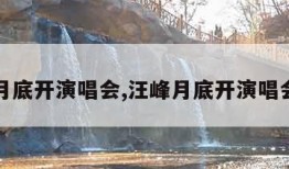 汪峰月底开演唱会,汪峰月底开演唱会了吗