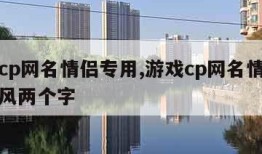 游戏cp网名情侣专用,游戏cp网名情侣专用古风两个字