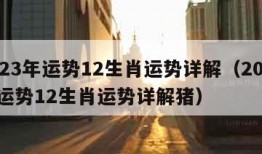 2023年运势12生肖运势详解（2023年运势12生肖运势详解猪）