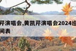 黄凯芹演唱会,黄凯芹演唱会2024巡回演出时间表