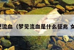 梦见流血（梦见流血是什么征兆 女性）