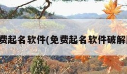 免费起名软件(免费起名软件破解版)