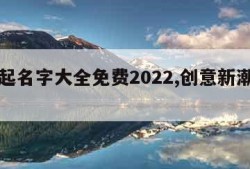 公司起名字大全免费2022,创意新潮公司名字