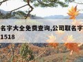 公司取名字大全免费查询,公司取名字大全免费查询1518