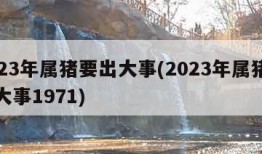 2023年属猪要出大事(2023年属猪要出大事1971)