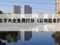 公司起名字大全免费打分（公司起名打分免费网）