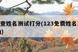 123查姓名测试打分(123免费姓名测试吉凶)