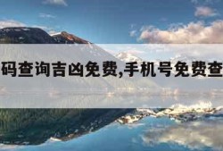 手机号码查询吉凶免费,手机号免费查吉凶查询