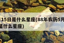 5月15日是什么星座(88年农历5月15日是什么星座)