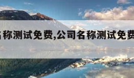 公司名称测试免费,公司名称测试免费打分100分