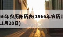 1966年农历阳历表(1966年农历阳历表11月28日)