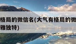 大气有格局的微信名(大气有格局的微信名哪些更高雅独特)