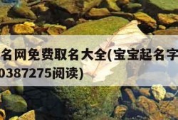 宝宝起名网免费取名大全(宝宝起名字大全免费2020387275阅读)