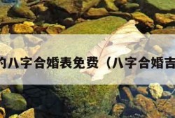 最准的八字合婚表免费（八字合婚吉凶表）