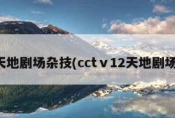 天地剧场杂技(cctⅴ12天地剧场)