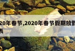 2020年春节,2020年春节假期放假时间表