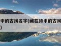 藏在诗中的古风名字(藏在诗中的古风名字男三个字)