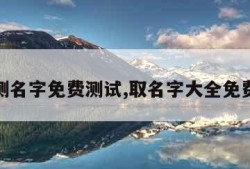 起名测名字免费测试,取名字大全免费查询