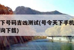 号令天下号码吉凶测试(号令天下手机号码测吉凶查询下载)