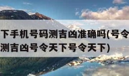 号令天下手机号码测吉凶准确吗(号令天下手机号码测吉凶号令天下号令天下)