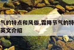 霜降节气的特点和风俗,霜降节气的特点和风俗图片英文介绍