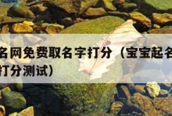 宝宝起名网免费取名字打分（宝宝起名大全免费测名打分测试）