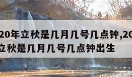 2020年立秋是几月几号几点钟,2020年立秋是几月几号几点钟出生